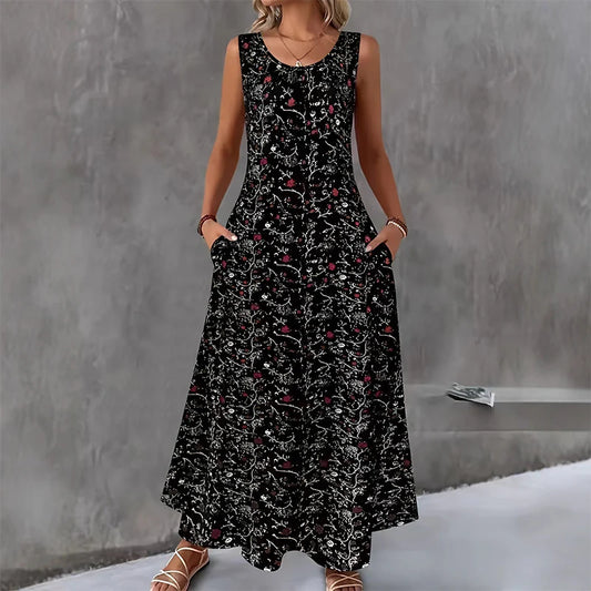 Women's Sleeveless Floral Maxi Dress