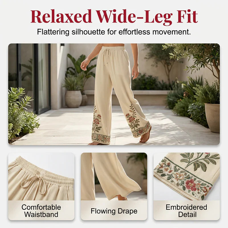 Women's Embroidered Two-Piece Lounge Set