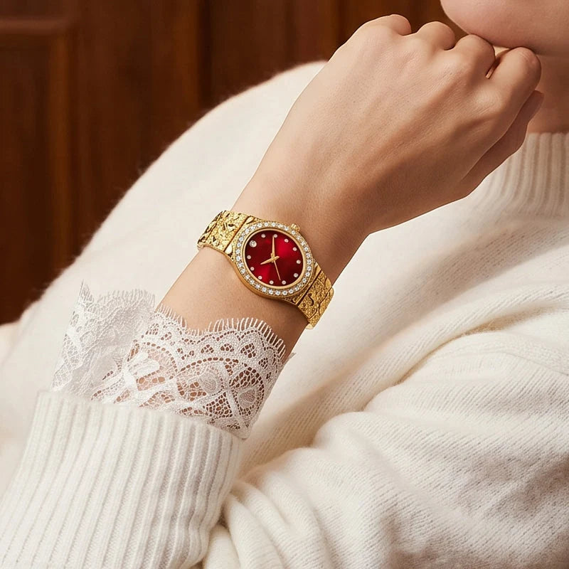 Women’s Crystal-Trim Oval Quartz Watch