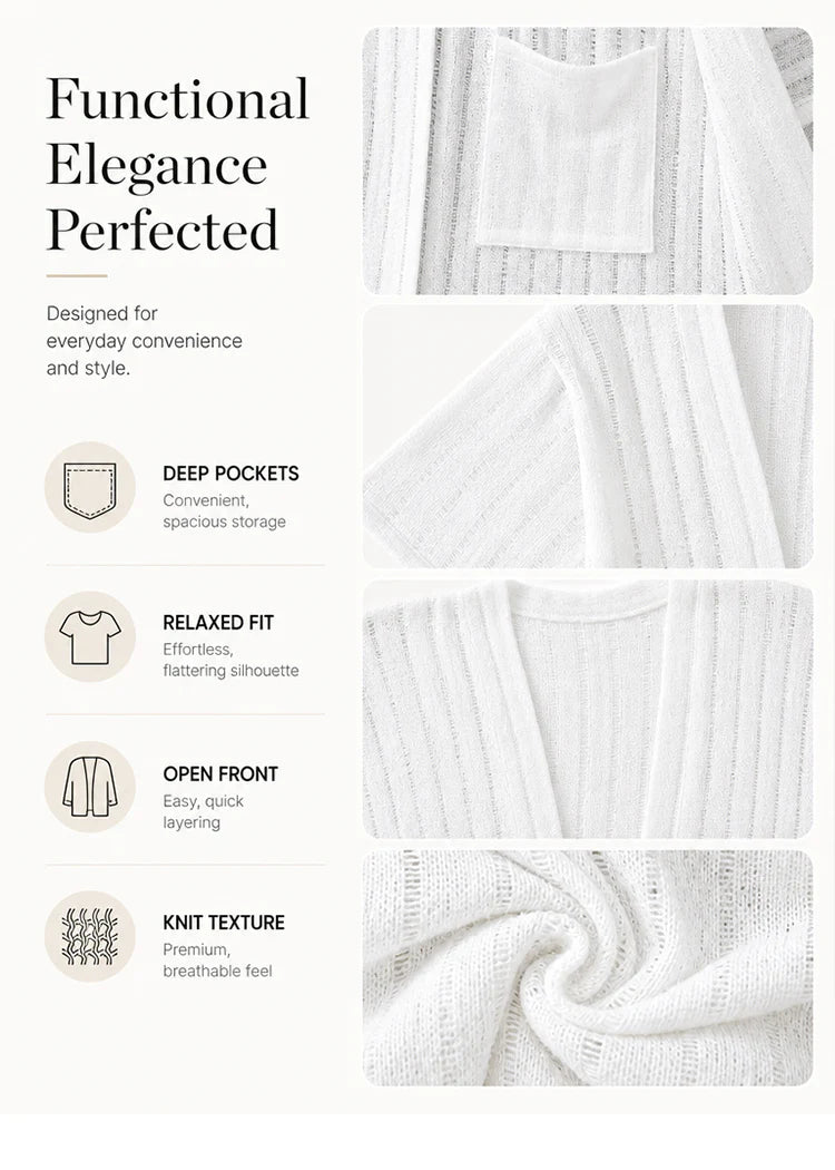 Women's Open-Front Lightweight Knit Cardigan