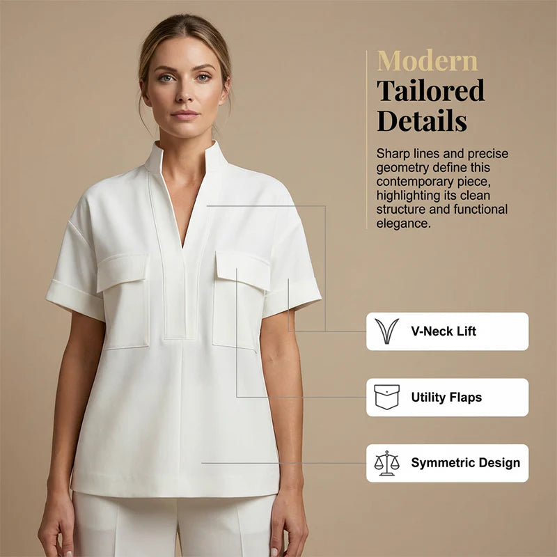 Women's Short Sleeve Top and Cropped Trousers Set