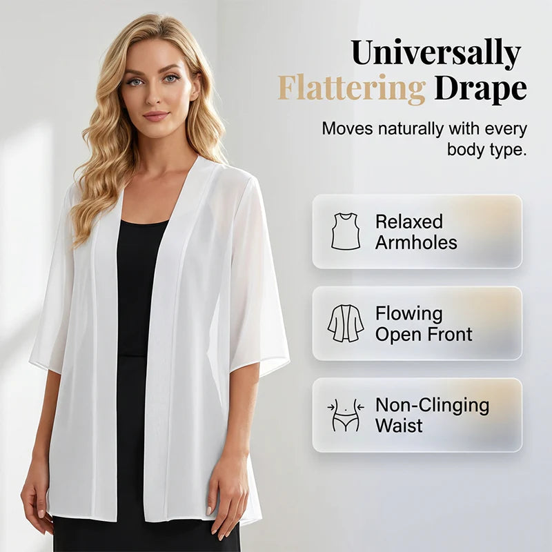 Women’s Open-Front Chiffon Cardigan