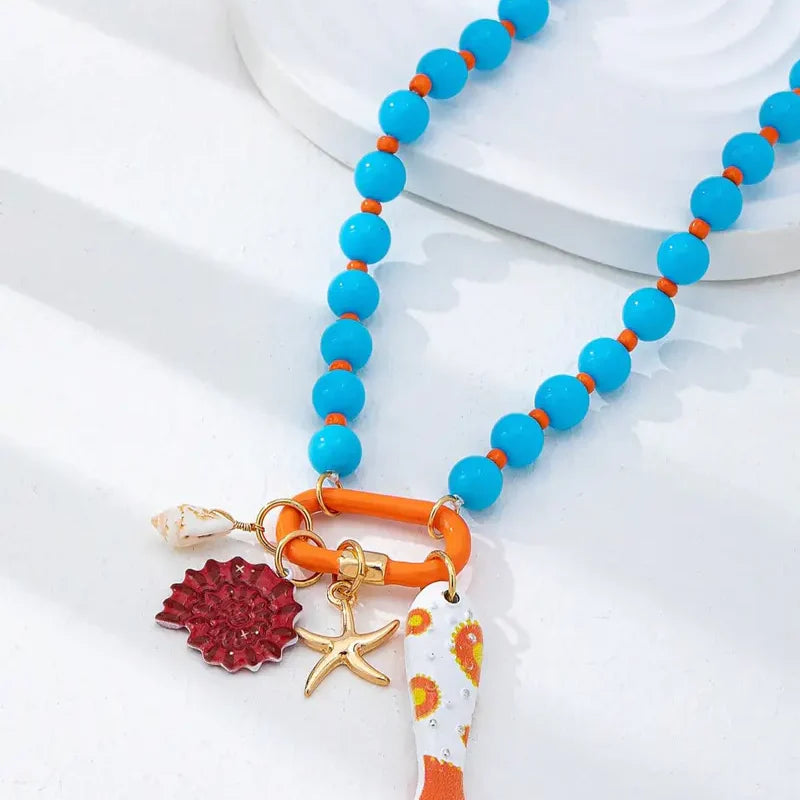 Women's Coastal Charm Beaded Necklace