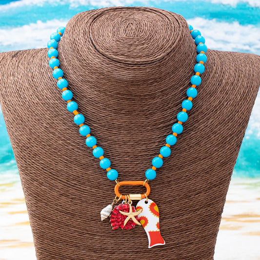 Women's Coastal Charm Beaded Necklace