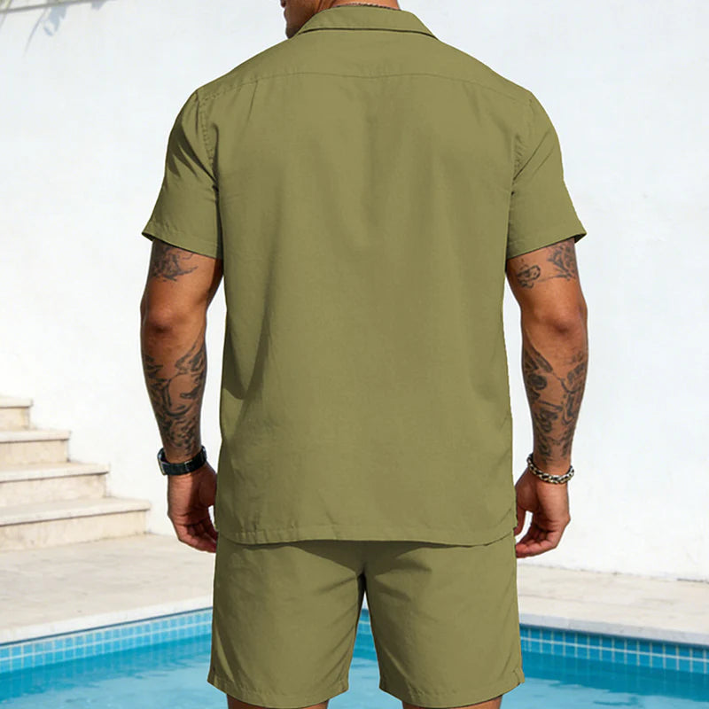 Men’s Short-Sleeve Shirt and Shorts Set