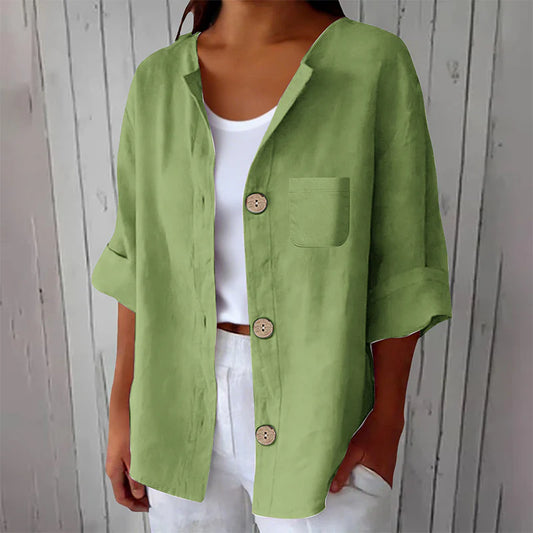 Women’s Relaxed Short-Sleeve Summer Blouse