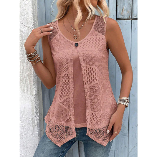 Women’s Layered Lace Sleeveless Top