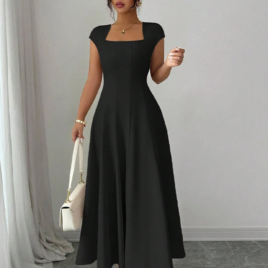 Women’s Square-Neck A-Line Midi Dress