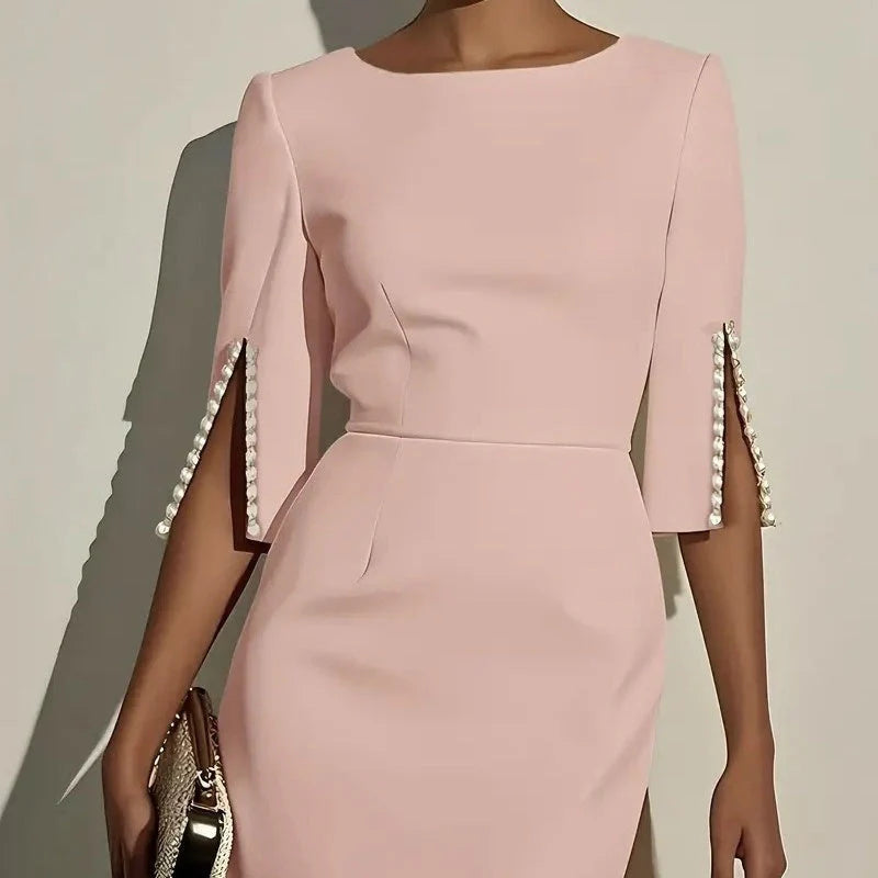 Women’s Beaded Split-Sleeve Pencil Dress