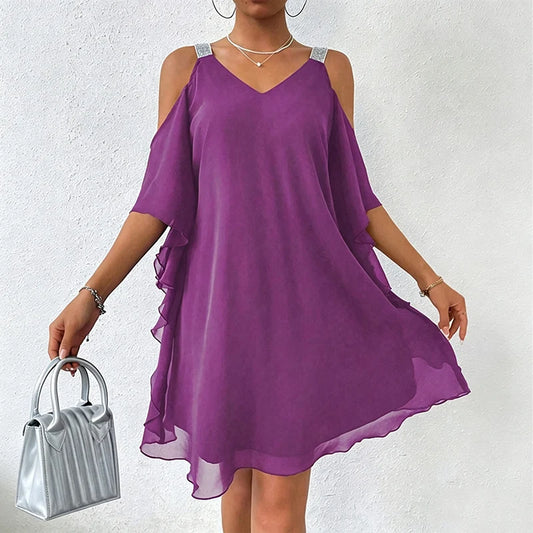 Women’s Cold-Shoulder V-Neck Dress
