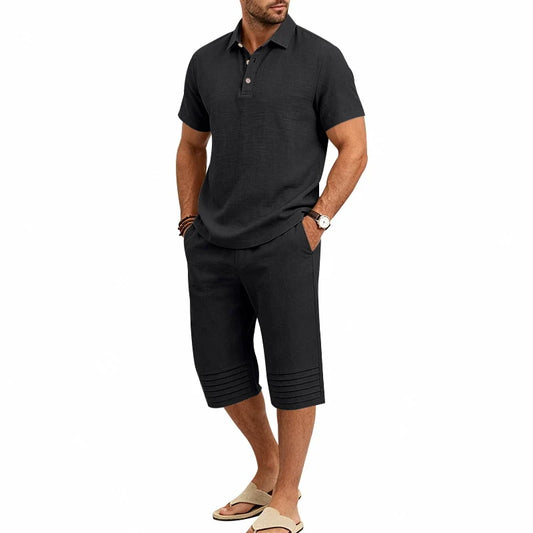Men’s Summer Polo and Cropped Trousers Set
