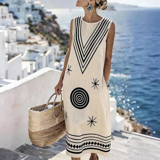Women’s Sleeveless Printed Maxi Dress