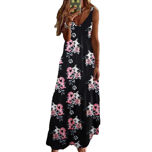 Women's Printed Strappy Maxi Dress