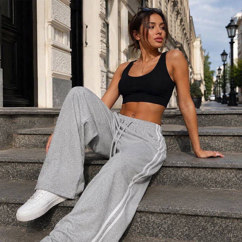 Women's Side Stripe Wide Leg Trousers