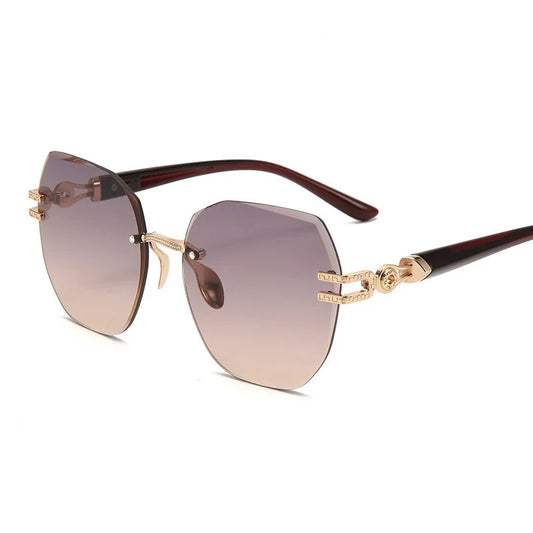 Women's Rimless Oversized Sunglasses