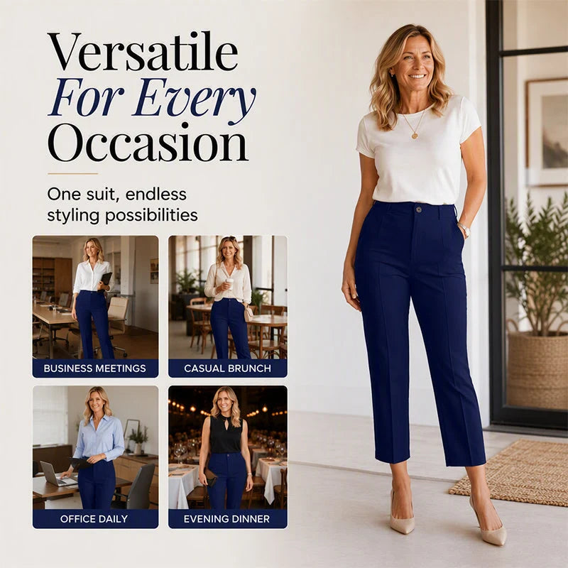 Women's Button Detail Cropped Trousers
