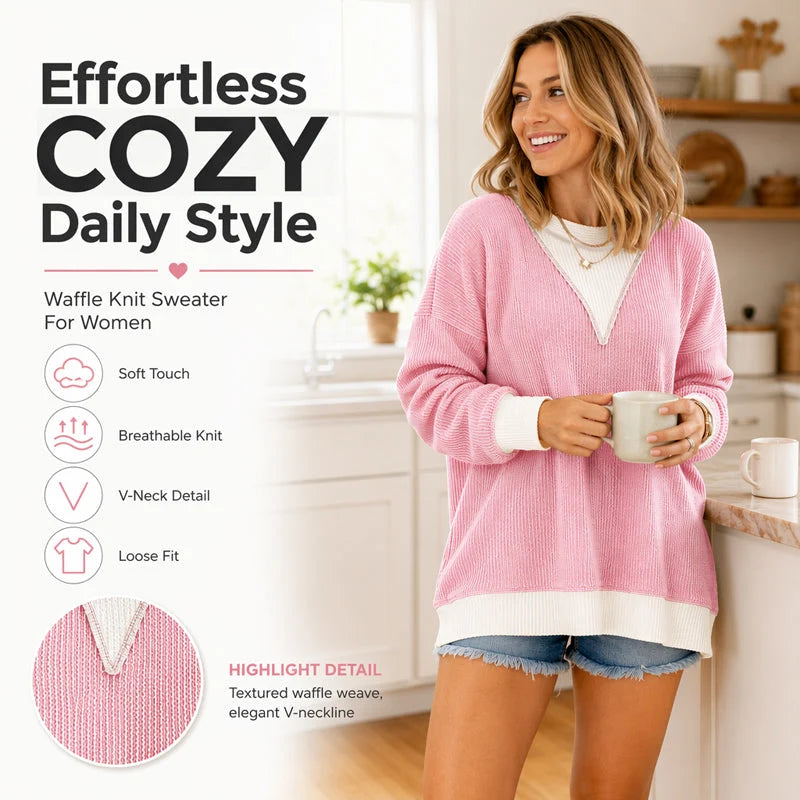 Women's Contrast Panel Crew Neck Top
