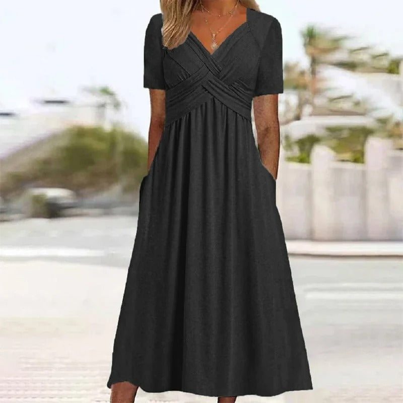 Women's V-Neck Short-Sleeve Dress