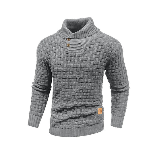 Men’s Woven Stand Collar Sweater