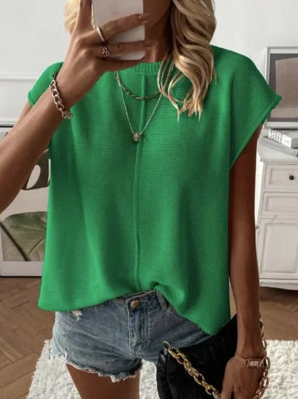 Women’s Lightweight Short Sleeve Knitted Top
