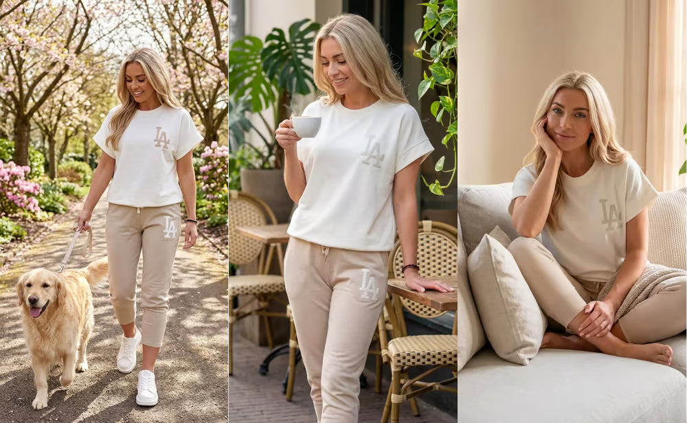 Women’s Letter Print Top and Cropped Trousers Set