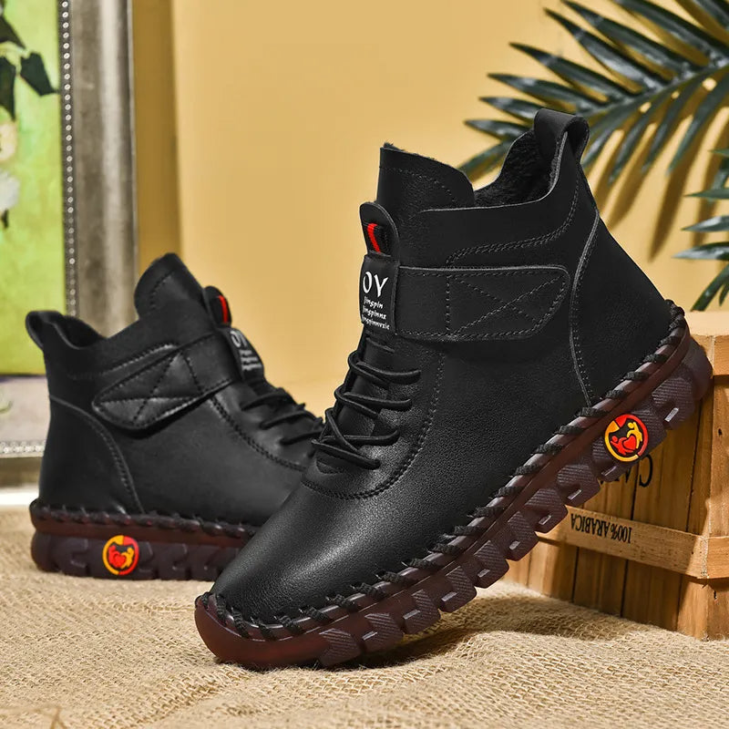 Comfortable Handmade Leather-look Foot Sneaker Boots