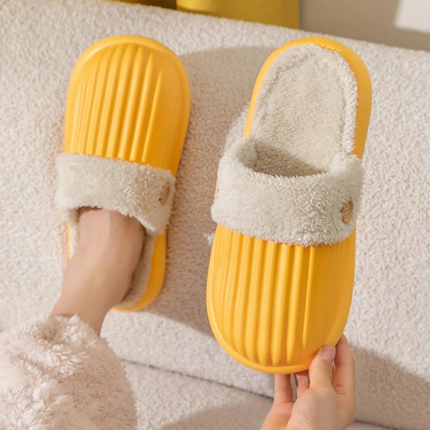 🔥The Best Gift In Winter🔥Removable Plush Padded Cotton Slippers(50% OFF)