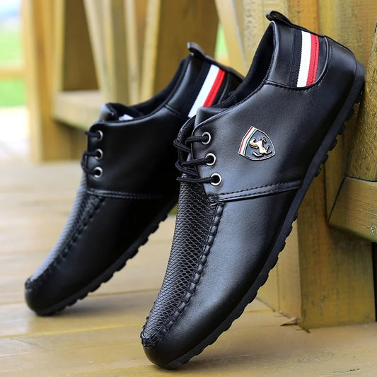 Italian Leather-Look Driving Shoes