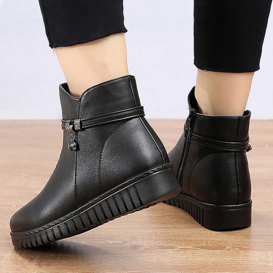 Women's Waterproof Warm Leather-Look Boots
