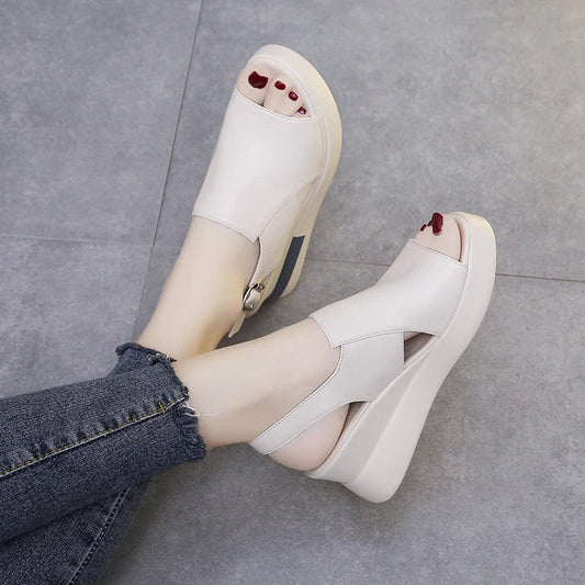 Women Solid Wedge Sandals