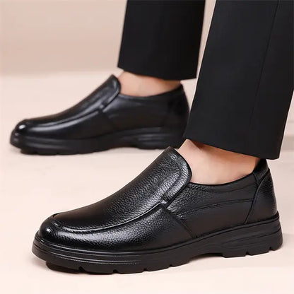 Men’s Premium Full-Grain Leather-Look Slip-On Formal Loafers