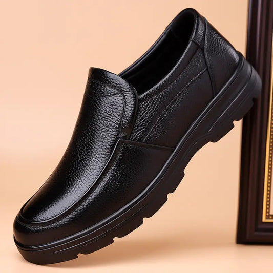 Men’s Premium Full-Grain Leather-Look Slip-On Formal Loafers