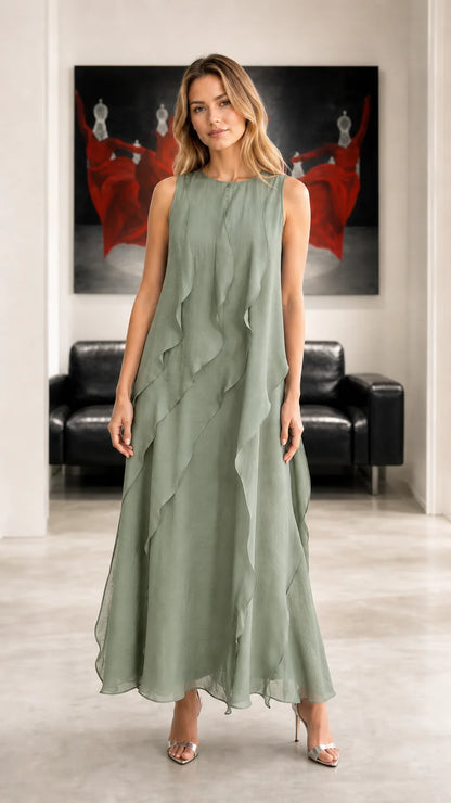 Women's Cascading Ruffle Maxi Dress