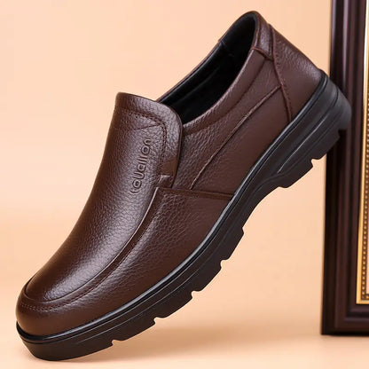 Men’s Premium Full-Grain Leather-Look Slip-On Formal Loafers