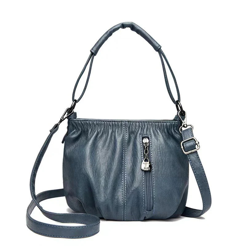 Women’s Soft Pleat Shoulder Bag with Adjustable Strap