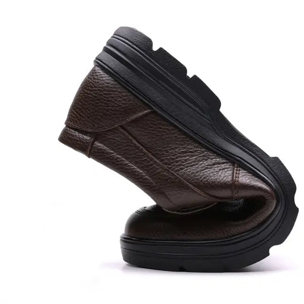 Men’s Premium Full-Grain Leather-Look Slip-On Formal Loafers