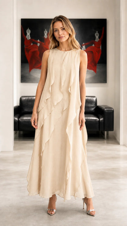 Women's Cascading Ruffle Maxi Dress