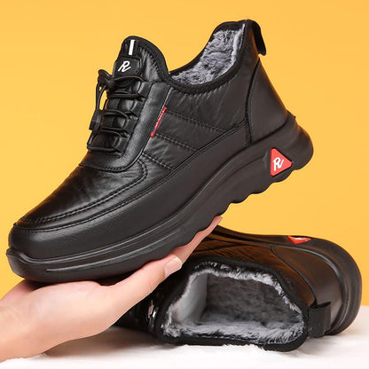 Men’s Water-Resistant Fleece-Lined Non-Slip Leather-Look Winter Shoes