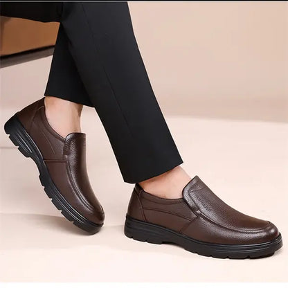 Men’s Premium Full-Grain Leather-Look Slip-On Formal Loafers