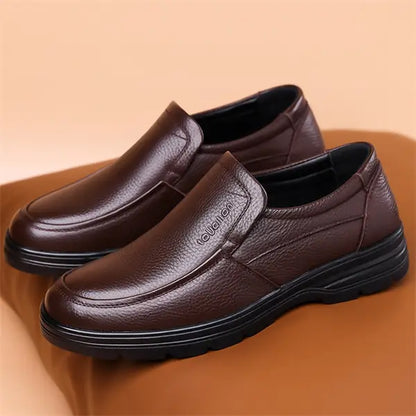 Men’s Premium Full-Grain Leather-Look Slip-On Formal Loafers