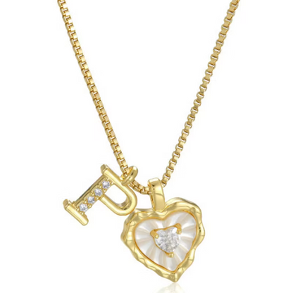 Women's Personalised Heart Initial Necklace