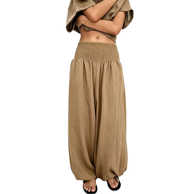 Women's Gathered Waist Balloon Trousers