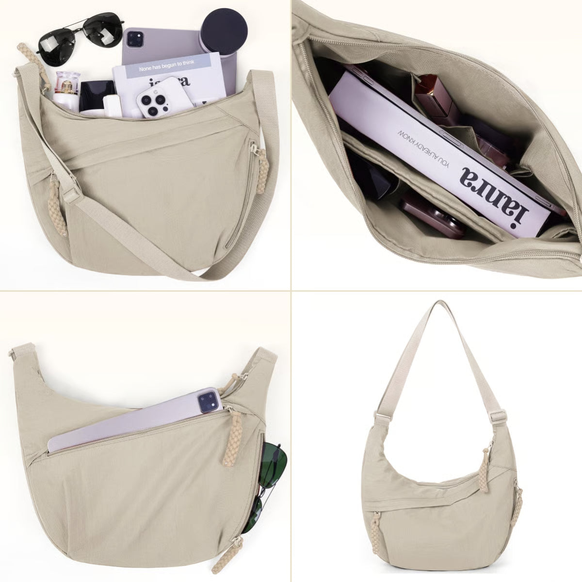 Women’s Multi-Pocket Nylon Crossbody Bag