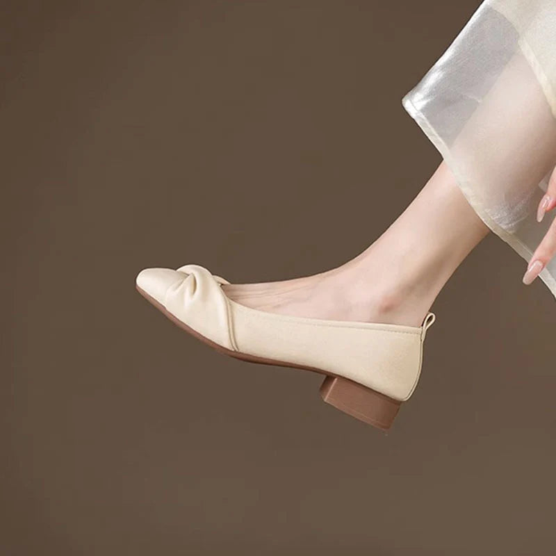Women's Twist Detail Square Toe Flats