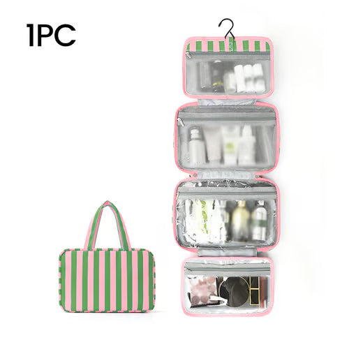 Striped Hanging Toiletry Organiser