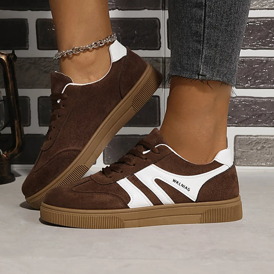 Women’s Leather-Look Supportive Low-Top Comfort Trainers