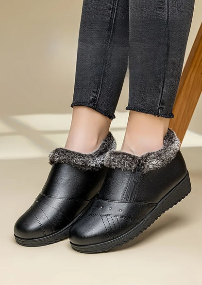 Women’s Warm Lined Waterproof Leather-Look Shoes