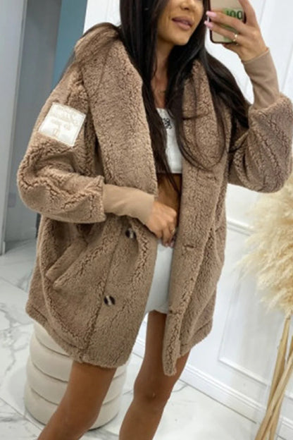 Women’s Plush Hooded Cotton-Blend Jacket