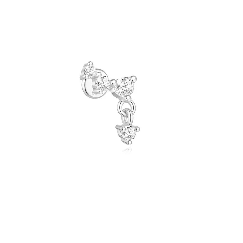 Women’s 925 Sterling Silver Waterproof CZ Stud Earring Set