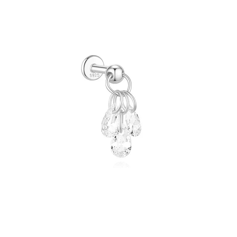 Women’s 925 Sterling Silver Waterproof CZ Stud Earring Set